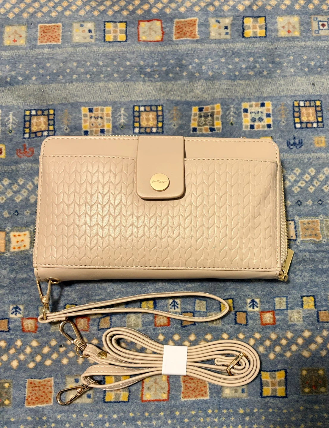 Pale Pink Wallet with Detachable Straps