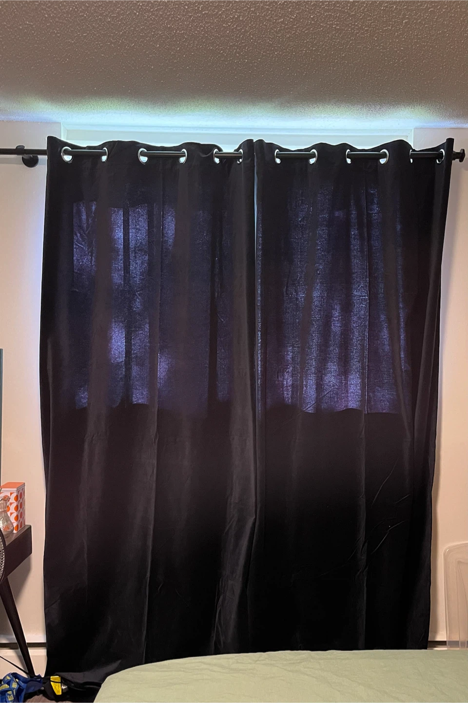 IKEA SANELA Navy Velour Curtains 140x250 cm