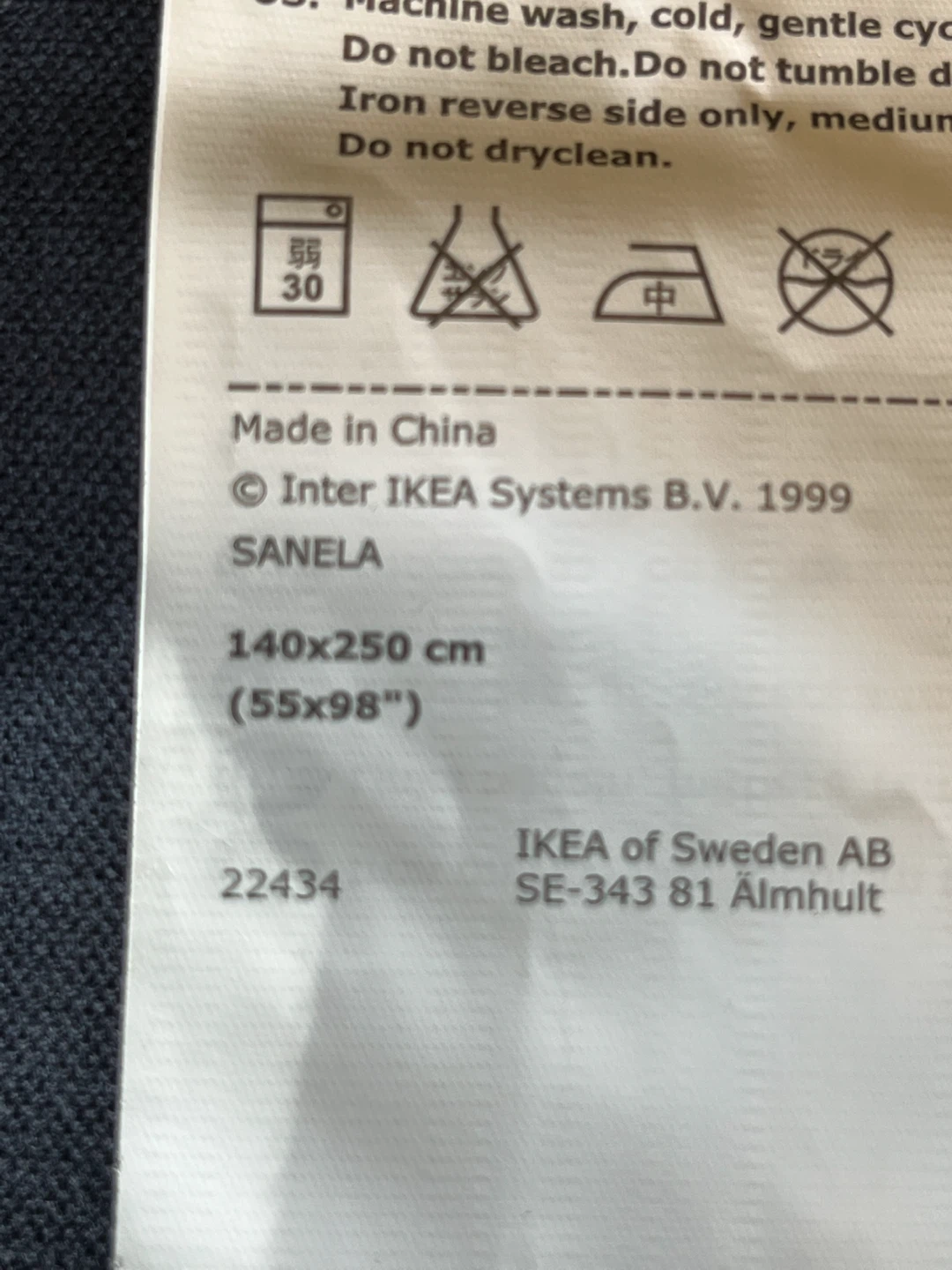 IKEA SANELA Navy Velour Curtains 140x250 cm - photo 4