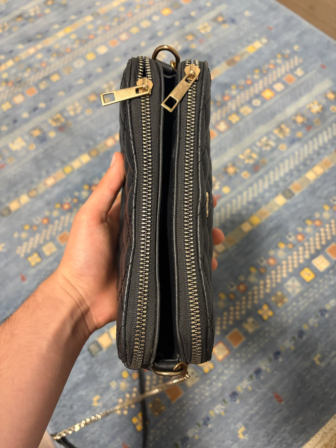 Black Quilted Chain Bag - photo 2