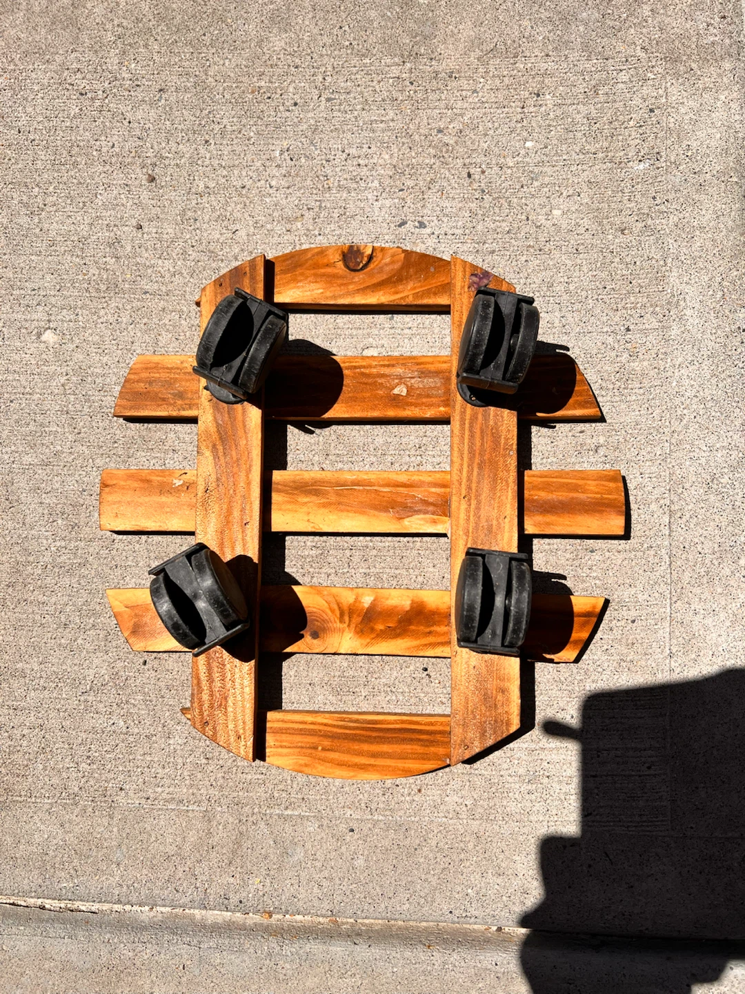 Wooden Plant Pot Caddy Stand with wheels 9 Total - photo 2
