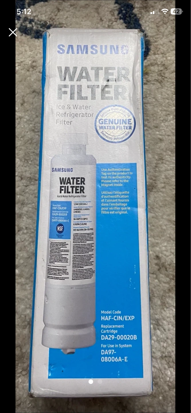 Samsung HAF-CIN/EXP DA29-00020B Refrigerator Water Filter