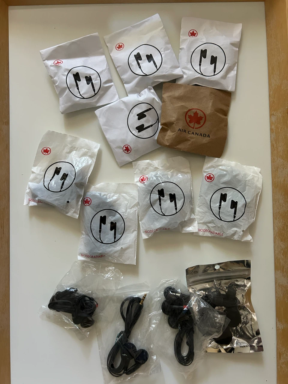 Brand New Air Canada & Misc. Biodegradable Earbuds