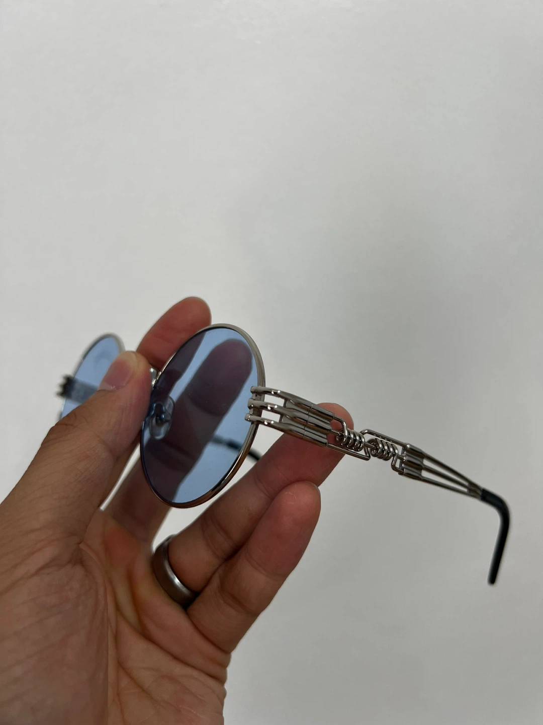 Round Blue Lens Sunglasses - photo 5