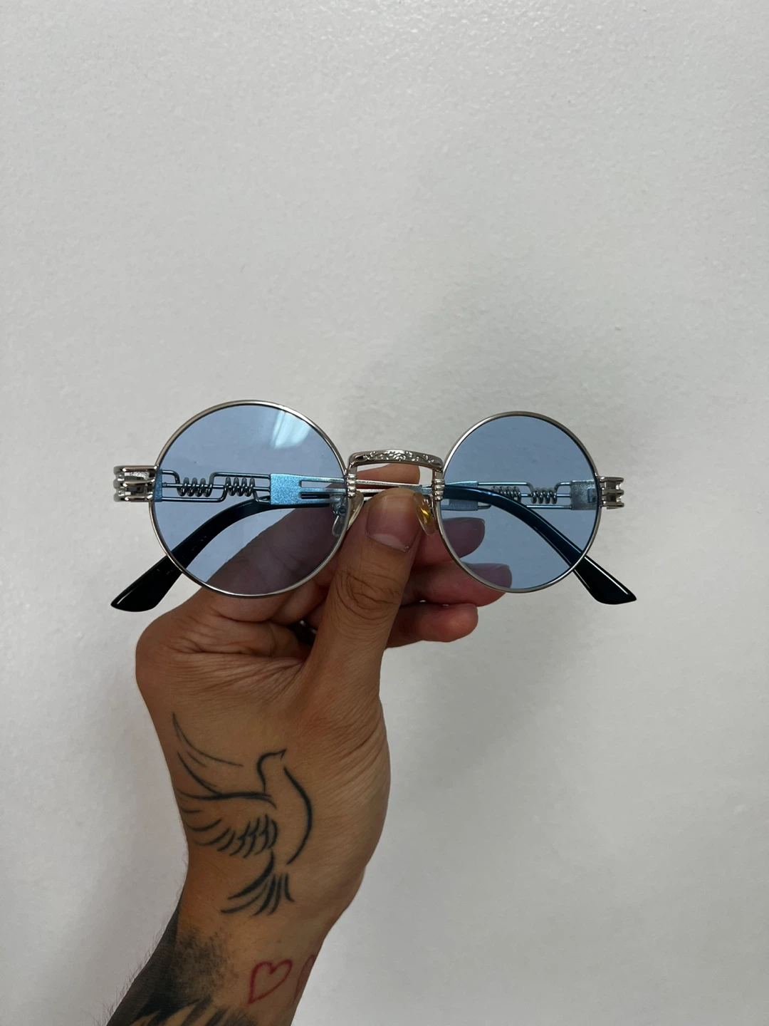 Round Blue Lens Sunglasses