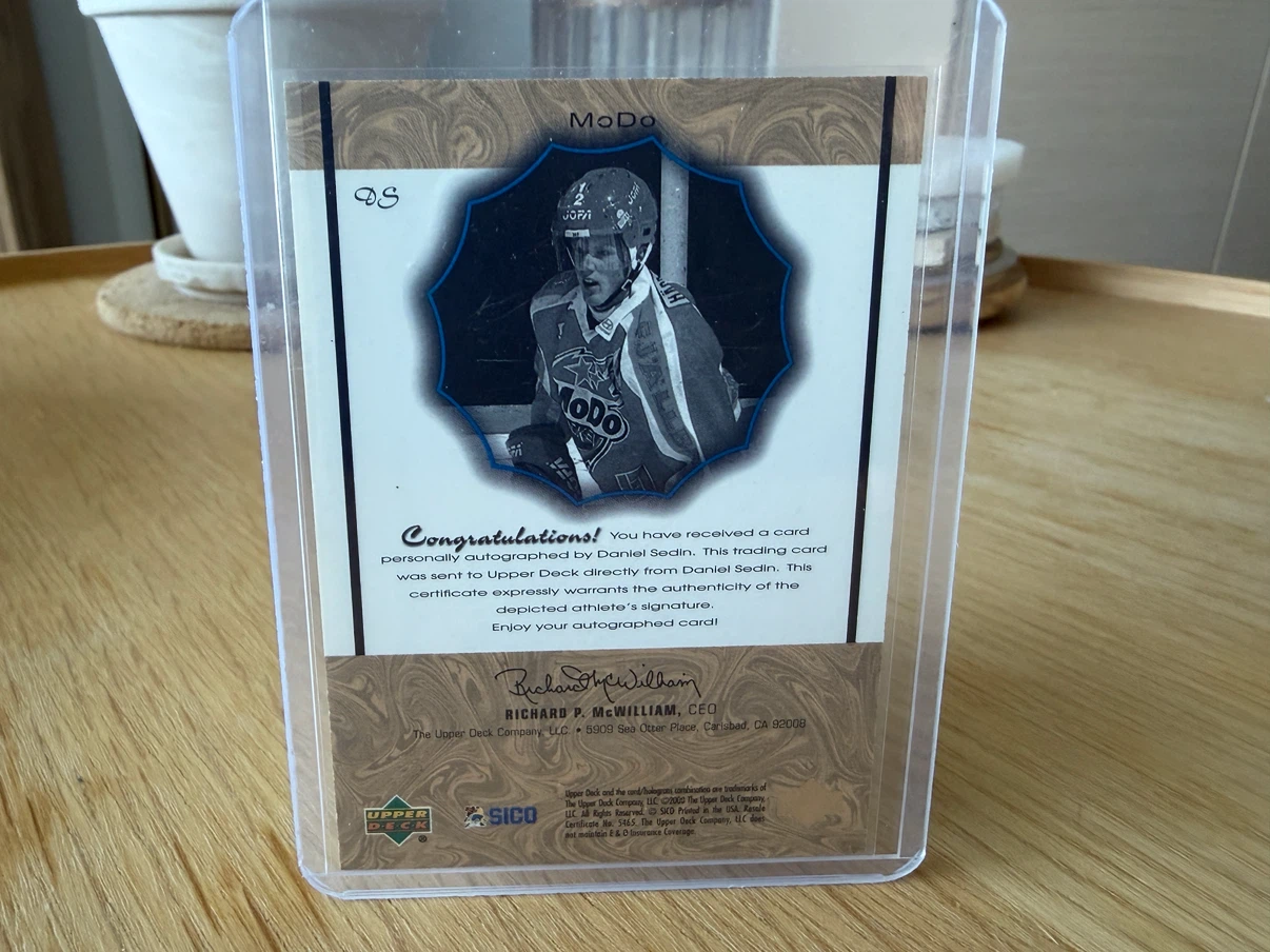 DANIEL SEDIN 2000 Rookie Prospects Auto Hockey Card - photo 2