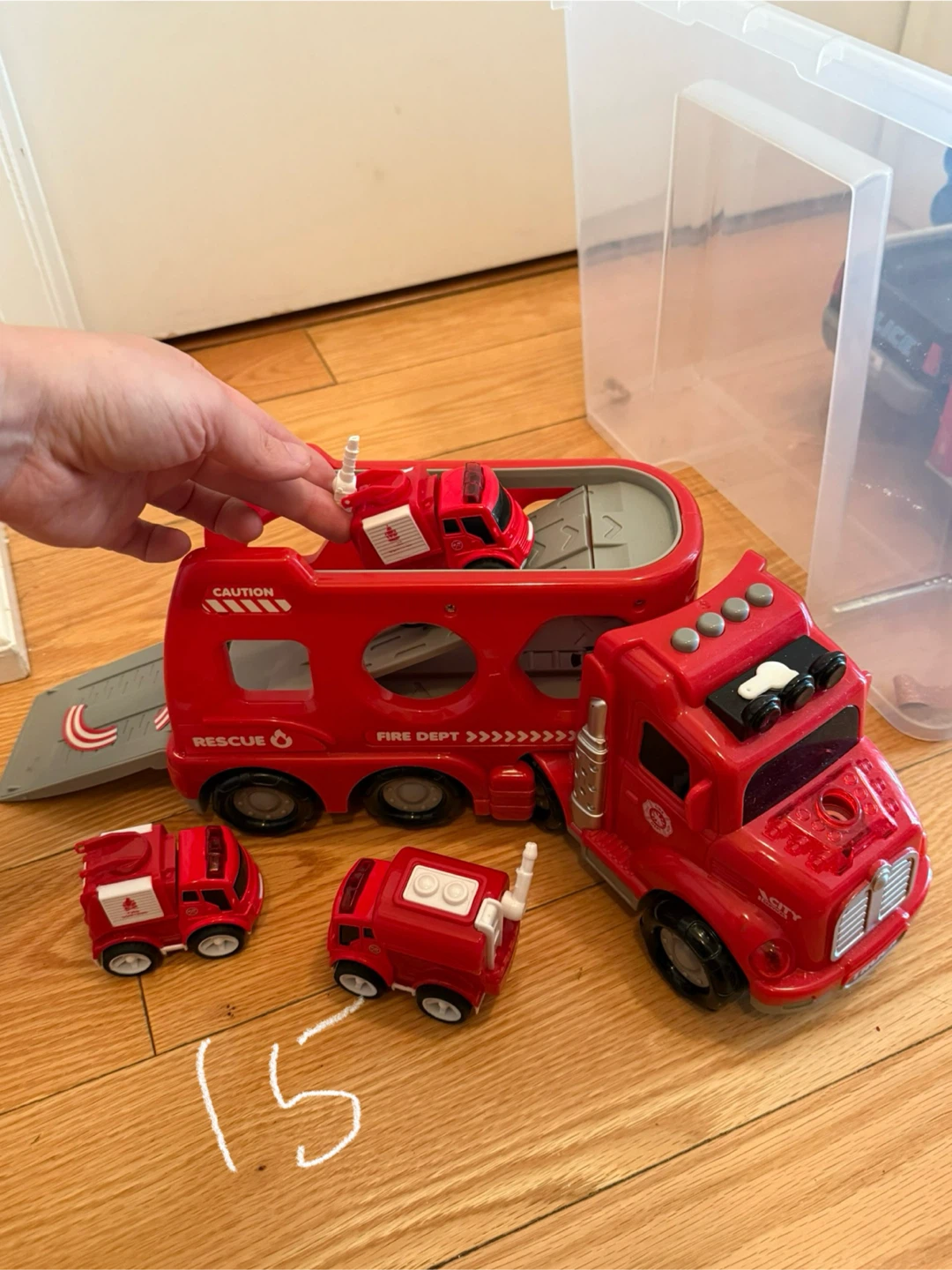 Red Fire Truck Toy Set