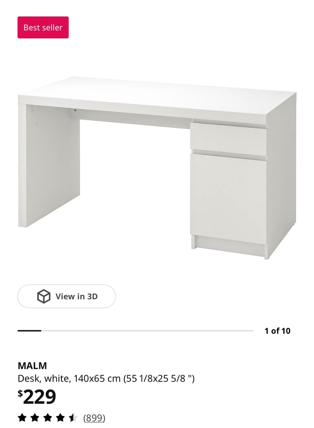 IKEA MALM Desk - White