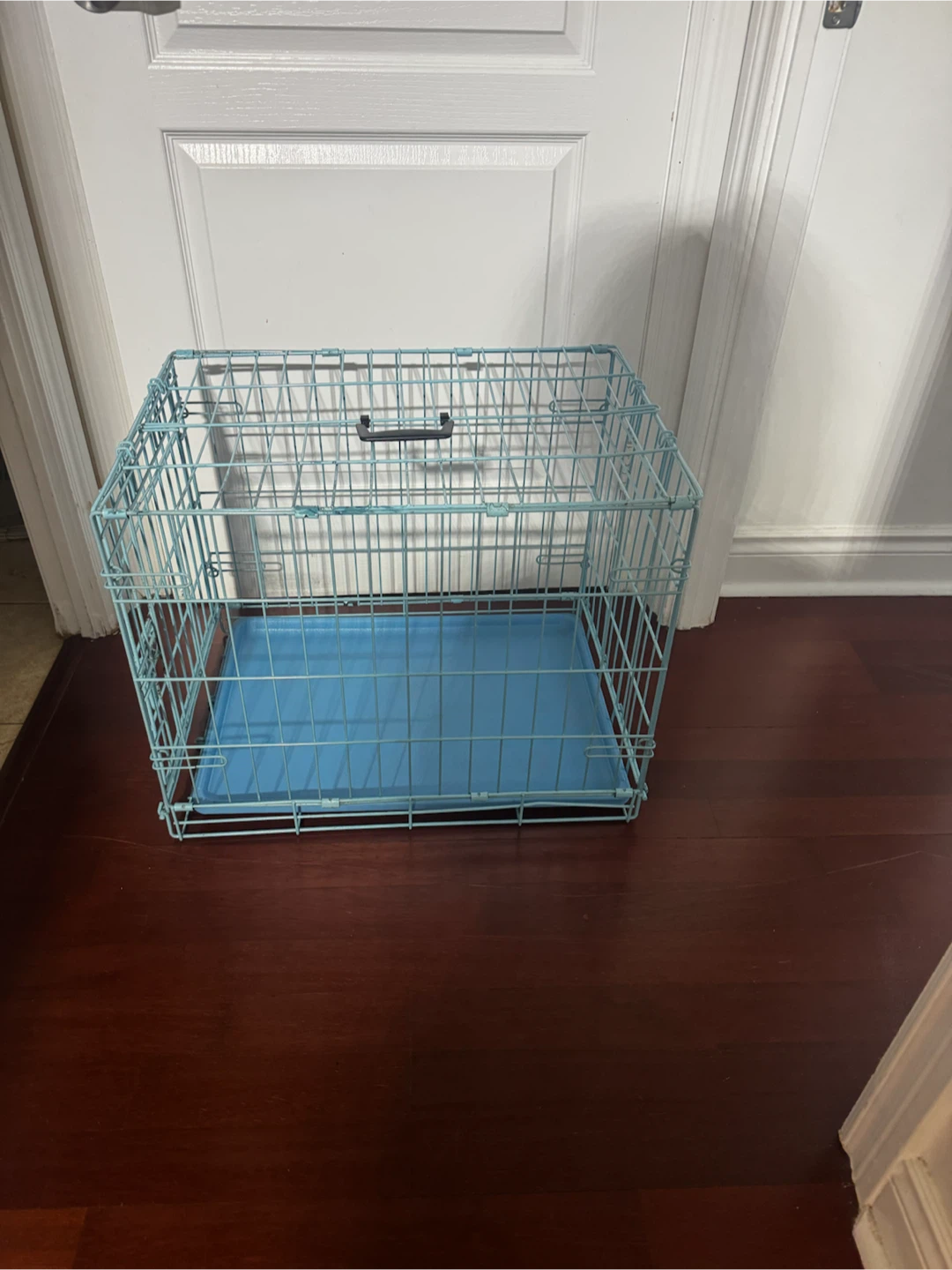 Light Blue Metal pet Crate