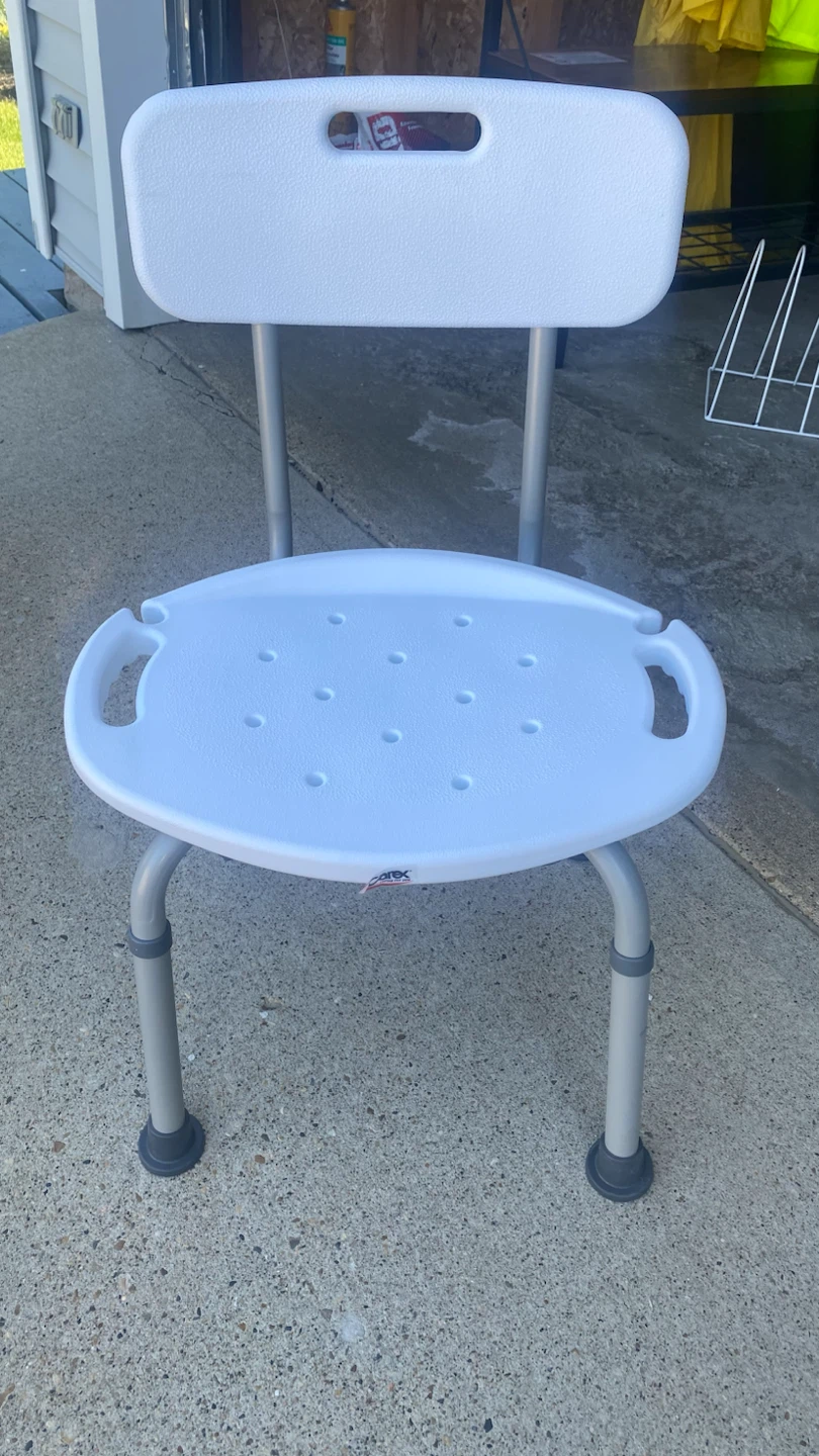 White Shower Chair with Back