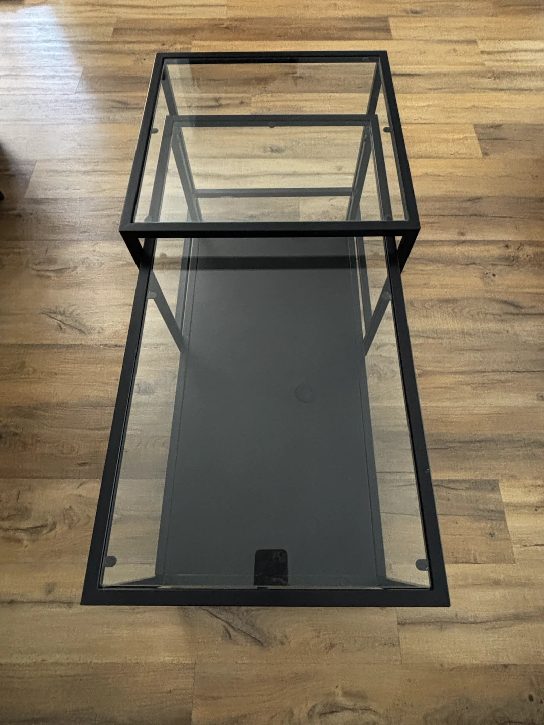 Black Metal & Glass Coffee Table - photo 2