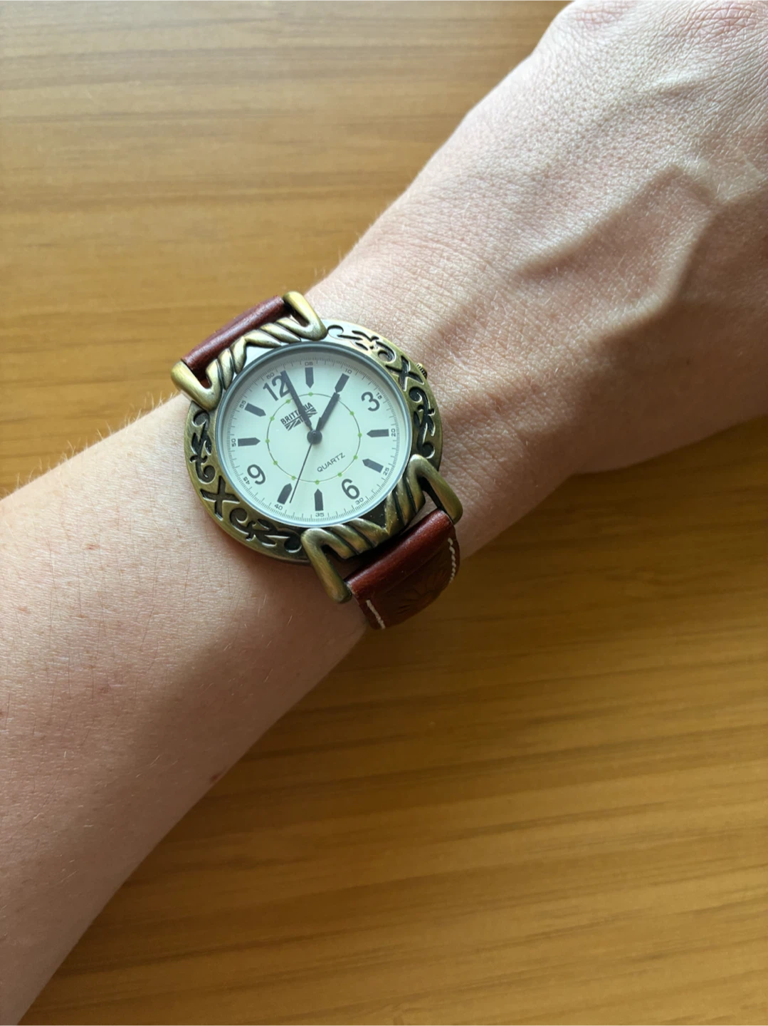Brittania Quartz Watch with Embossed Leather Band - photo 2