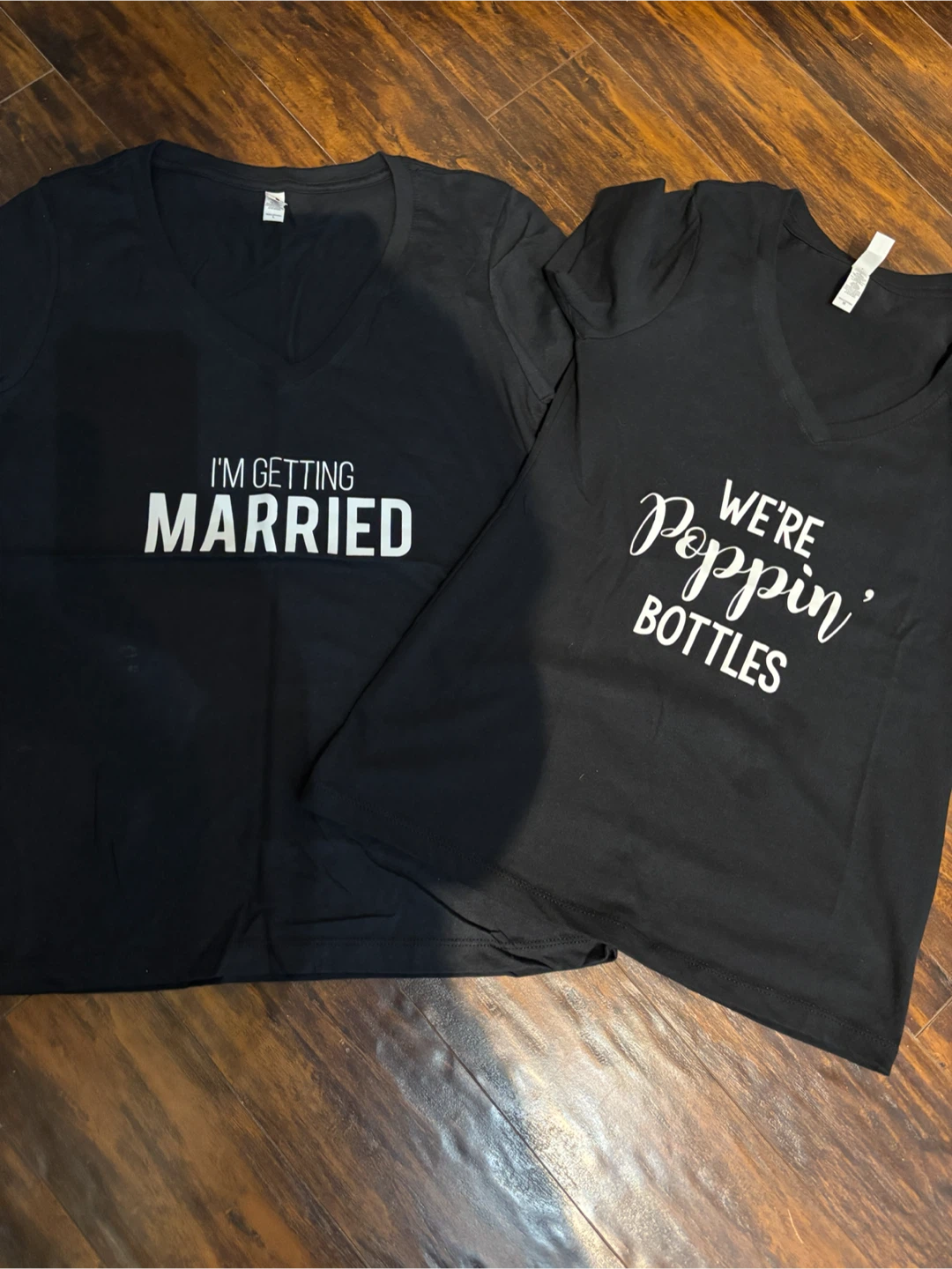 Bridal Party Black V-Neck T-Shirts