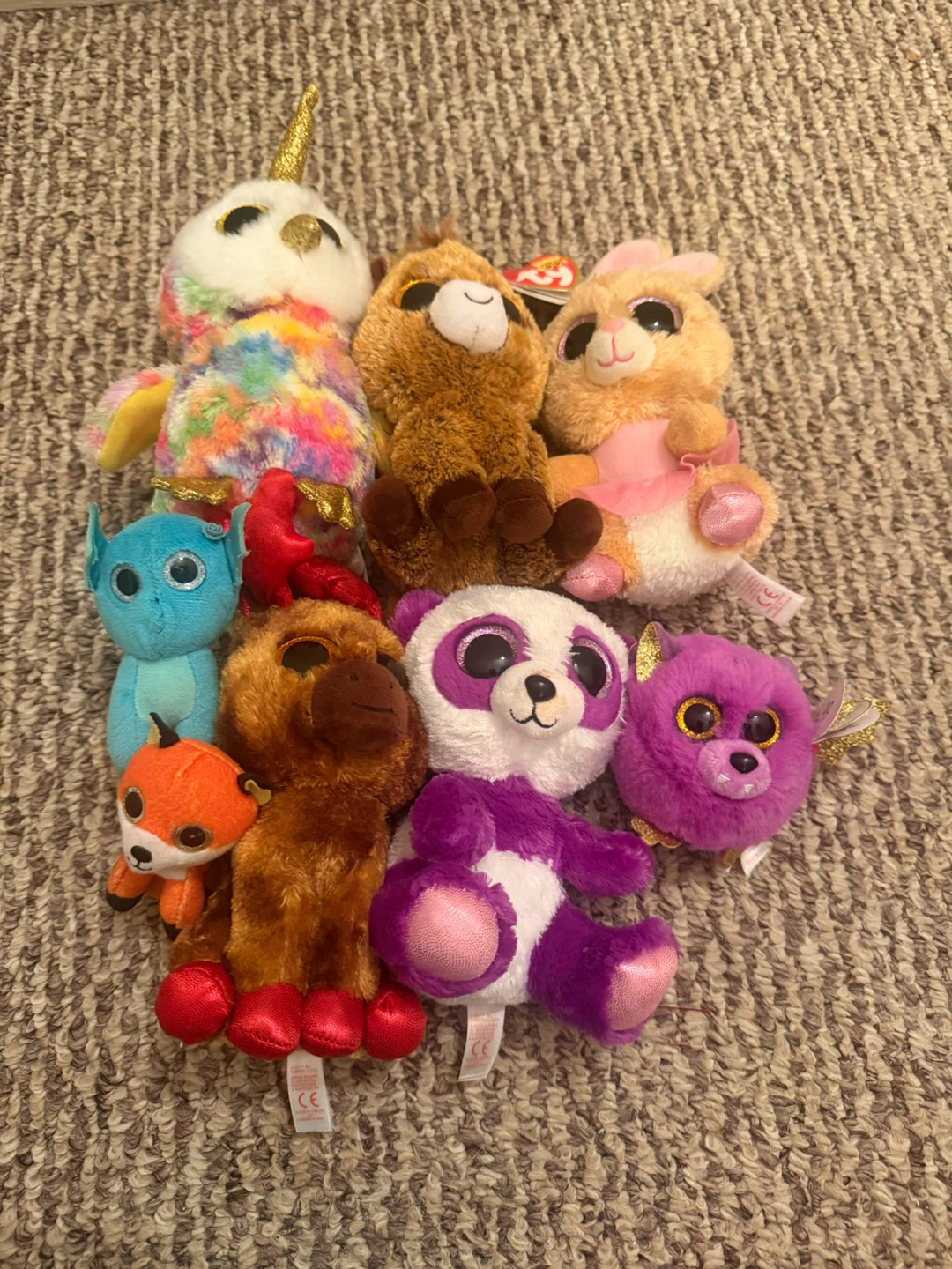 Collection of 8 Ty Beanie Boos Plush Toys