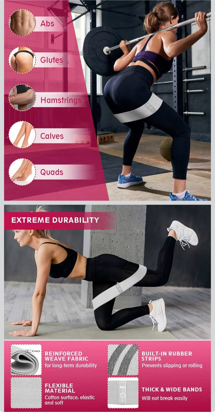 Fabric Resistance Glute Thigh Squat Training Bands - photo 2