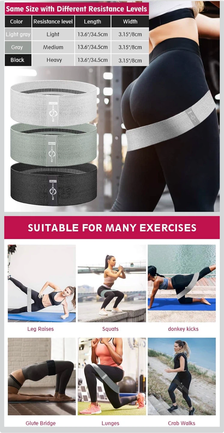 Fabric Resistance Glute Thigh Squat Training Bands - photo 4