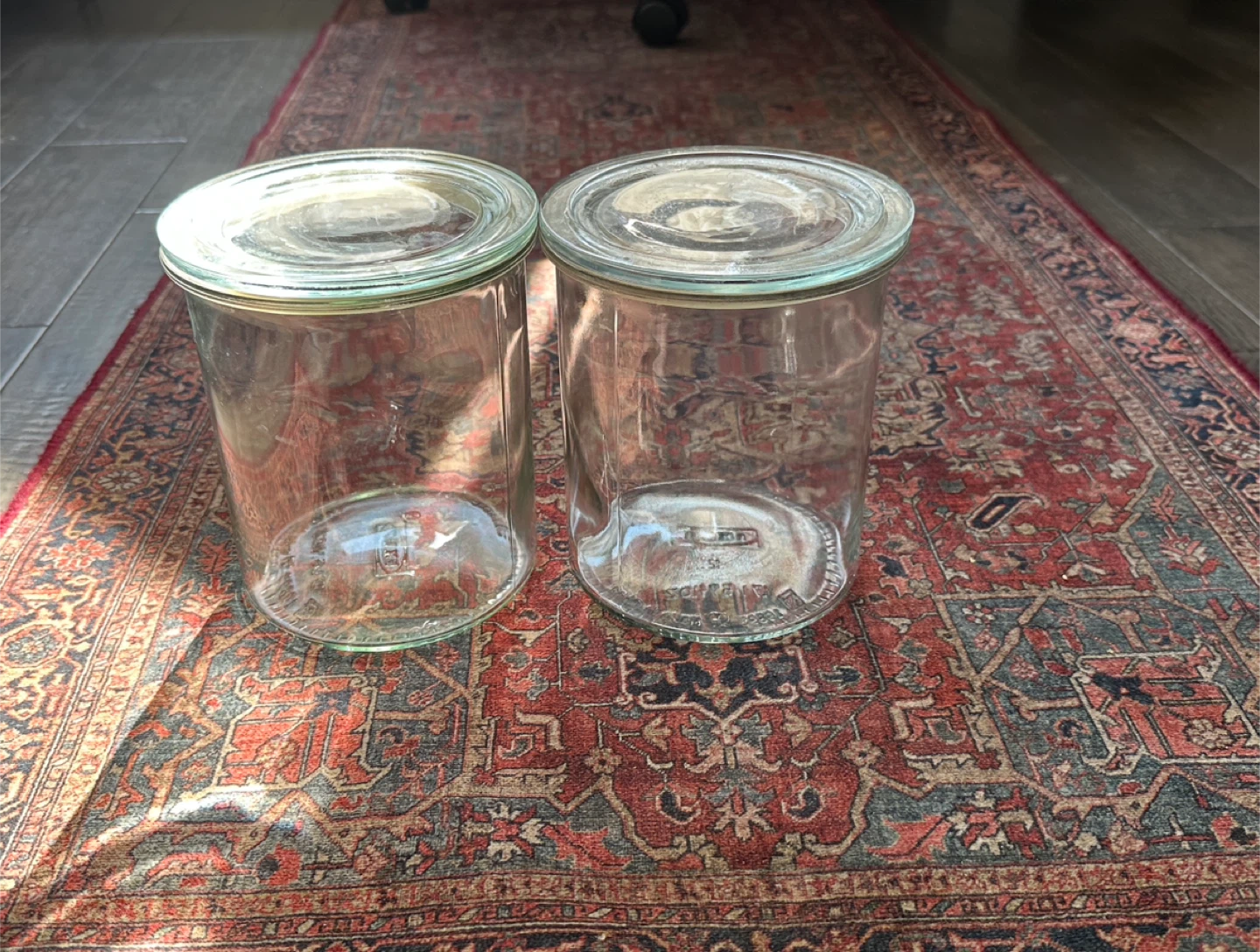 Set of 2 Glass Storage Jars with Lids