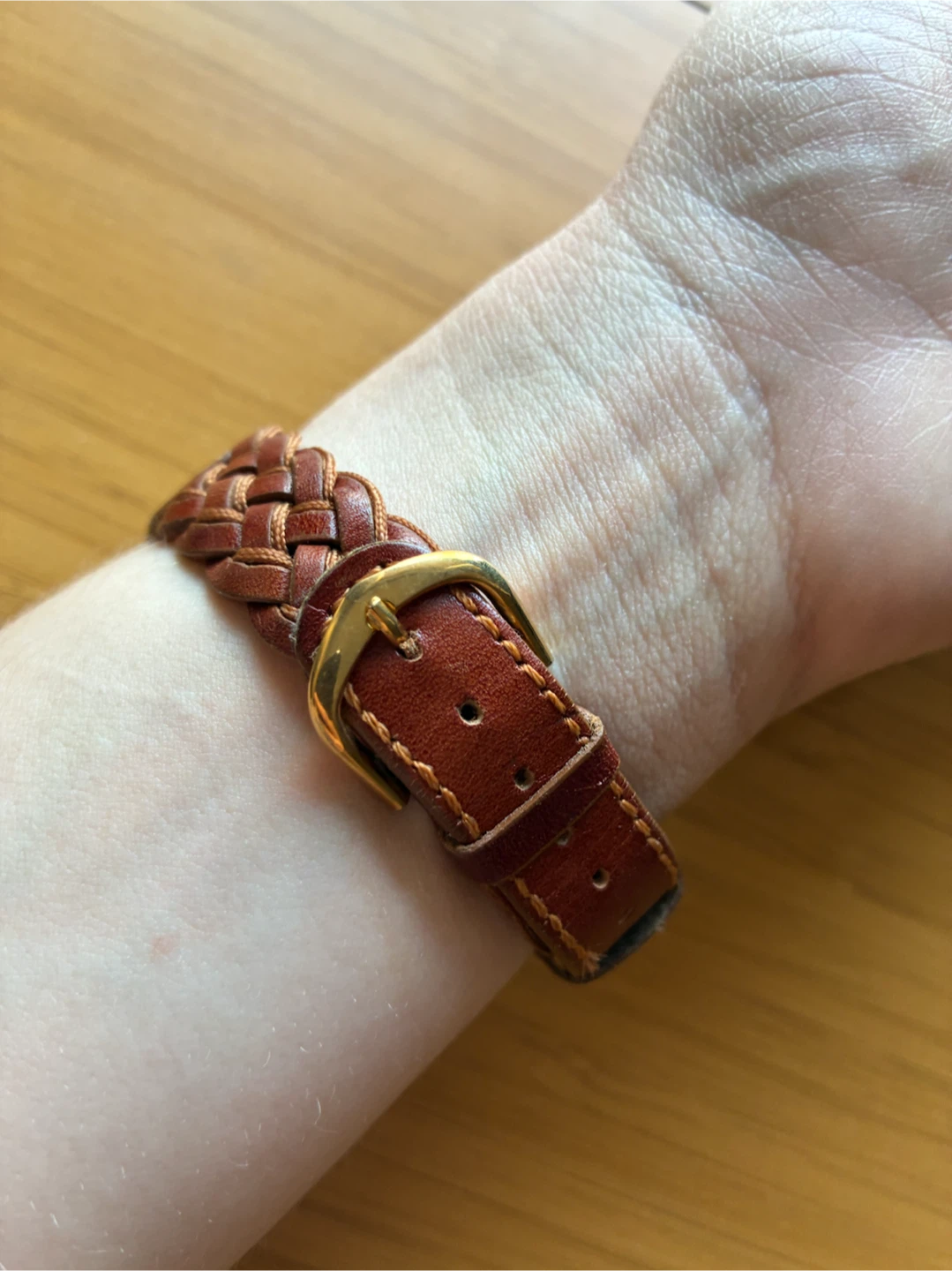 Vintage Quartz Watch with Brown Braided Leather Band - photo 5