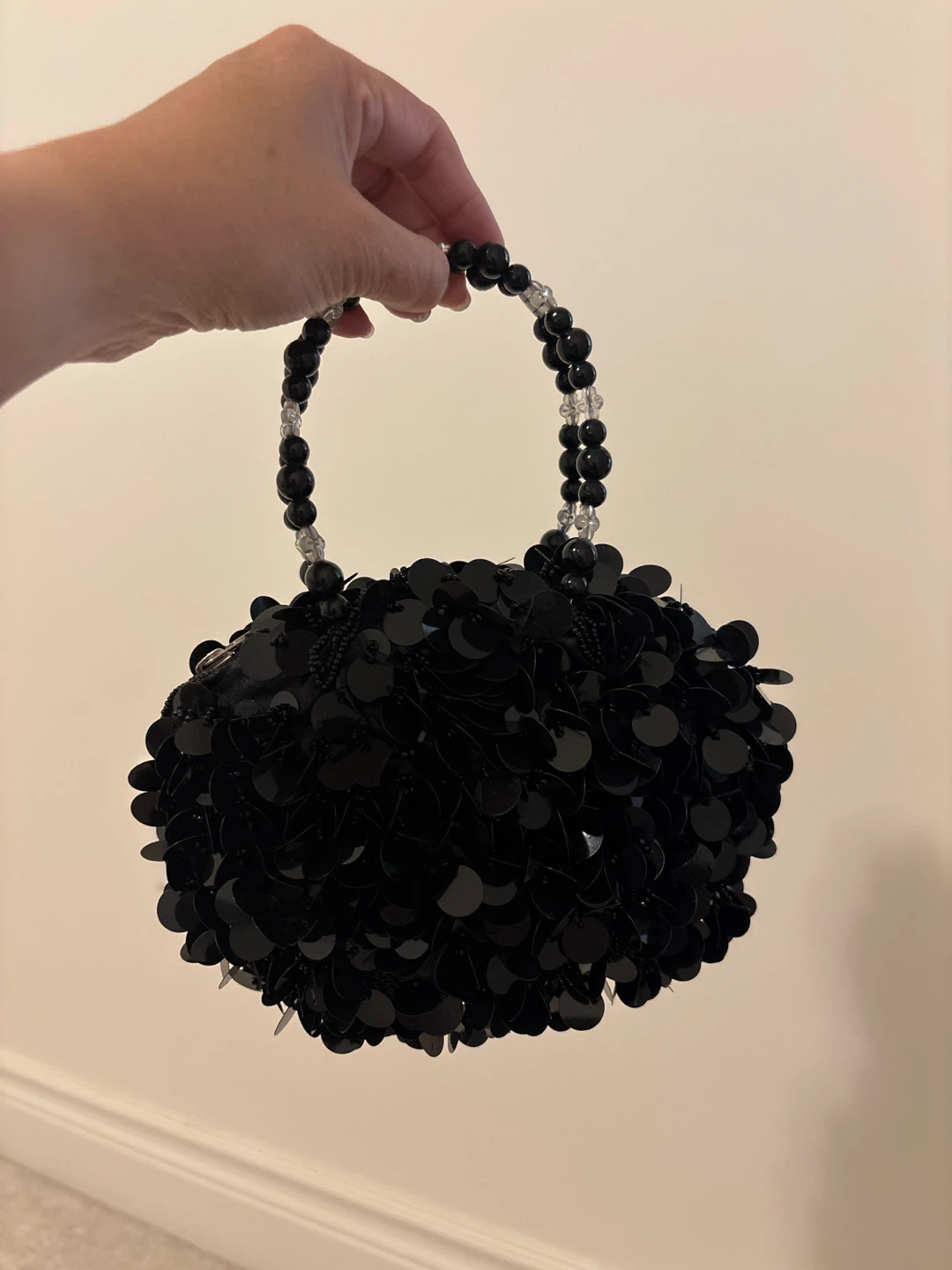Black Sequin Evening Bag