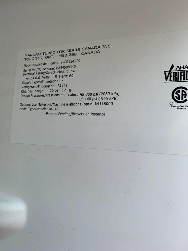 Kenmore fridge, white, 2015 - photo 3