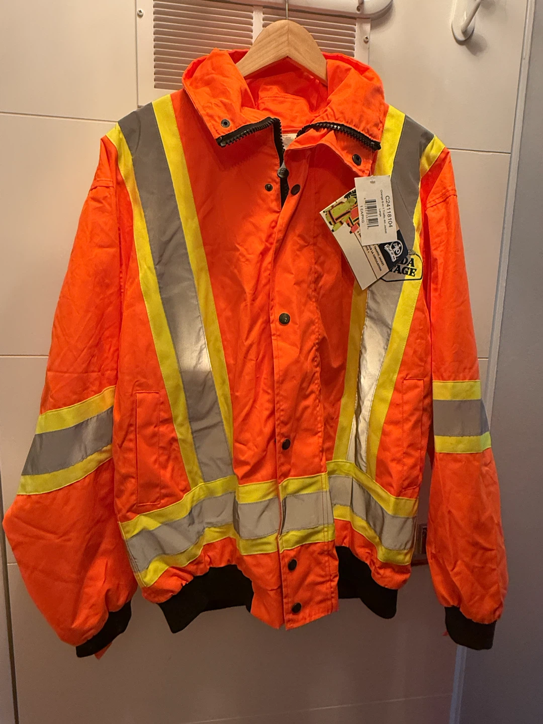 Canada Cartage 6-IN-1 Hi-Vis Traffic Jacket Orange Large