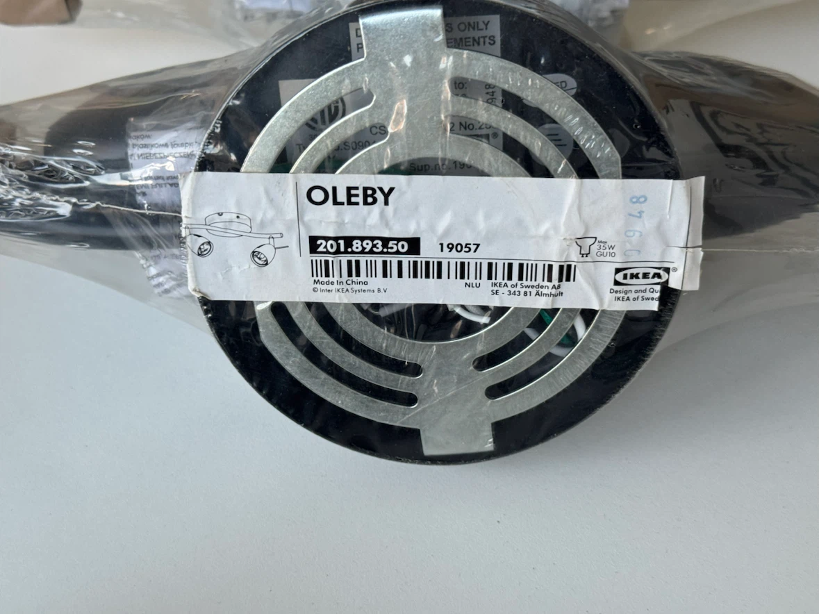 IKEA OLEBY Black & Silver 2-Light Track Light Fixture - photo 2