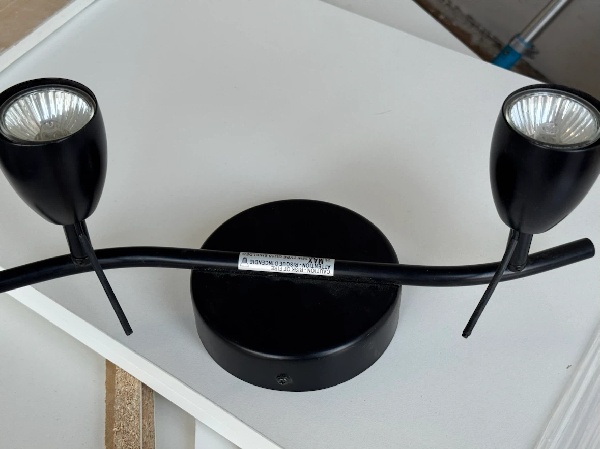 IKEA OLEBY Black & Silver 2-Light Track Light Fixture - photo 4
