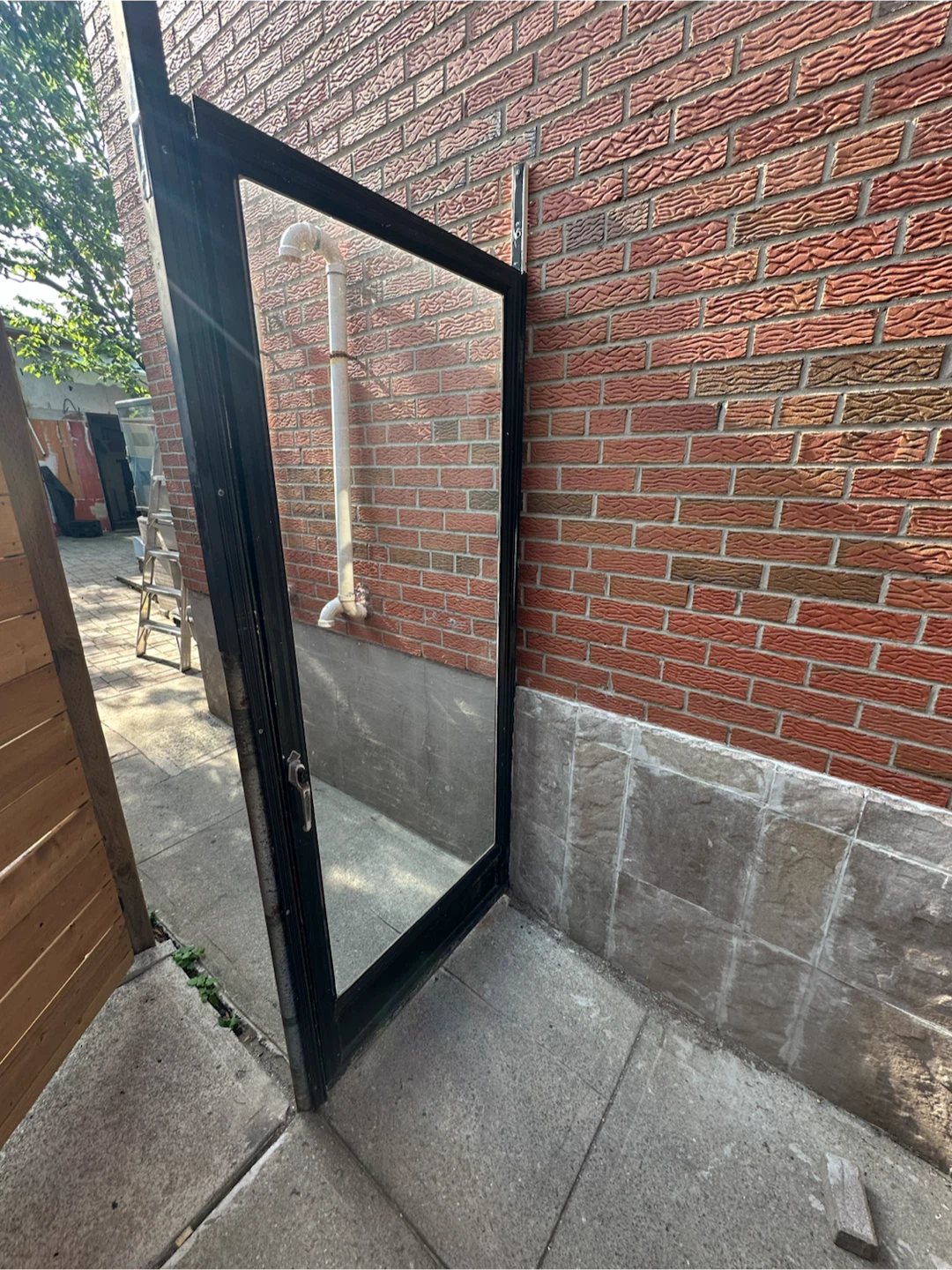 Black Metal Framed Glass Door W34H81