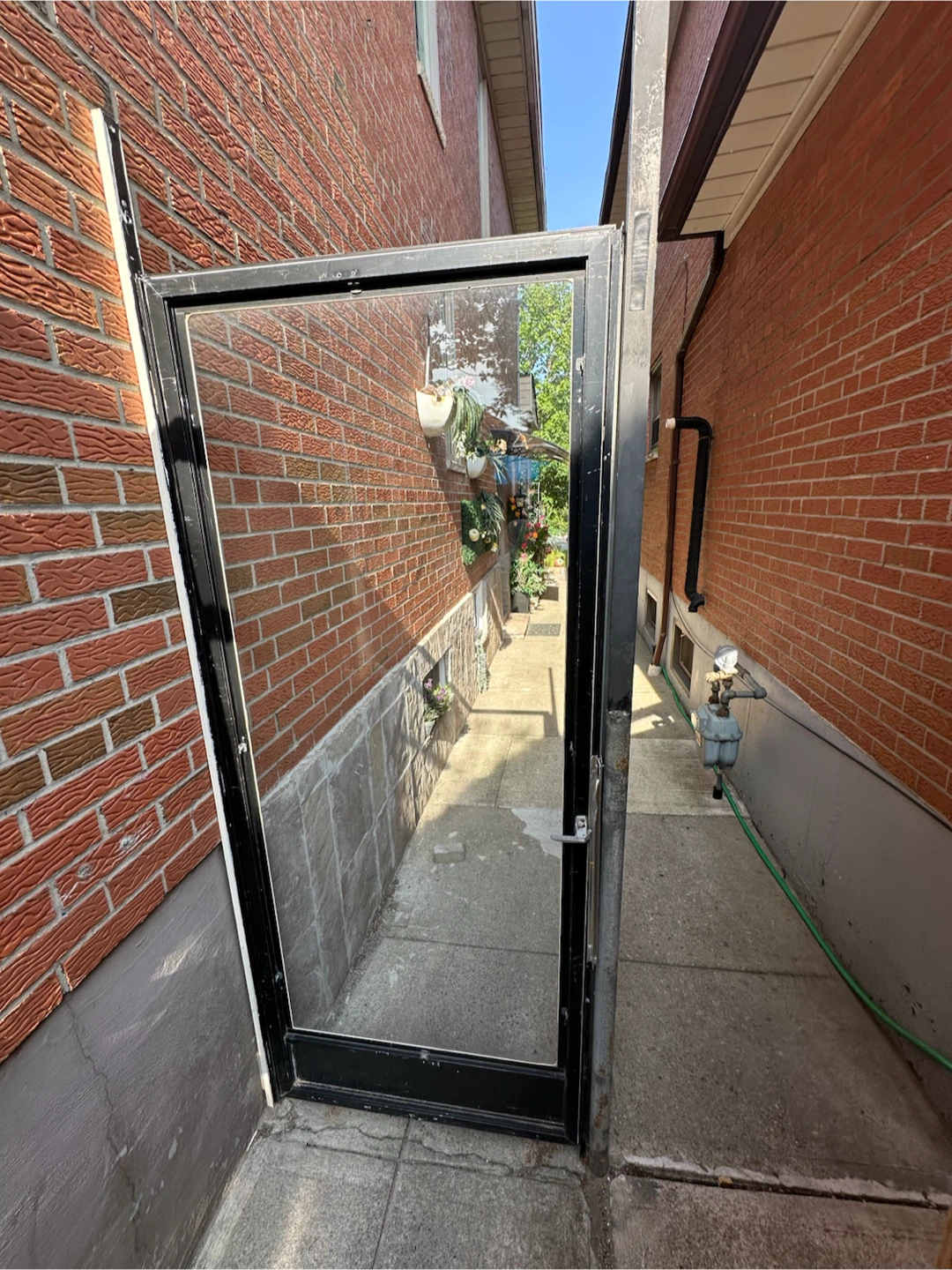 Black Metal Framed Glass Door W34H81 - photo 3