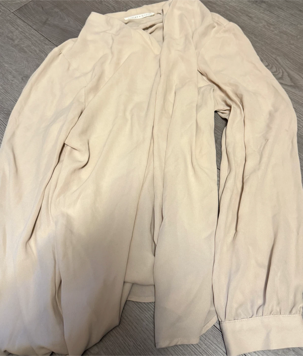 Claire Women's Beige Long Sleeve Blouse - Size L