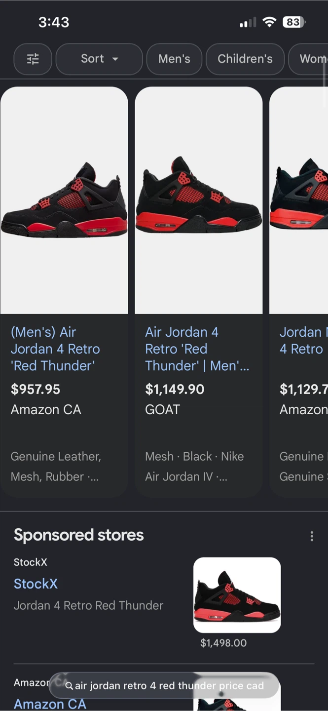 Air Jordan 4 Retro 'Red Thunder' Men's Sneakers - photo 3