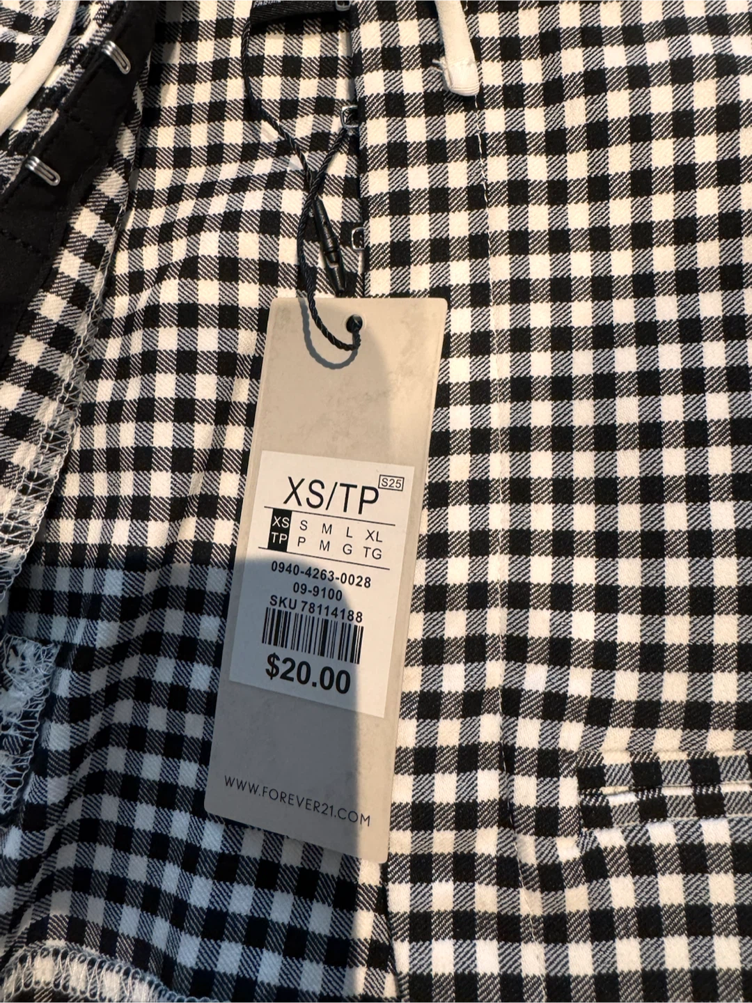 Forever 21 Black & White Gingham Top - XS - photo 5