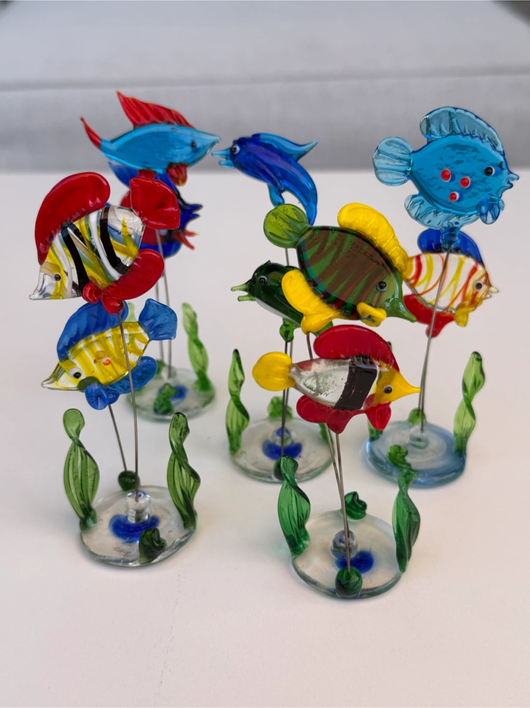 19 Hand Blown Glass Tropical Fish Figurines