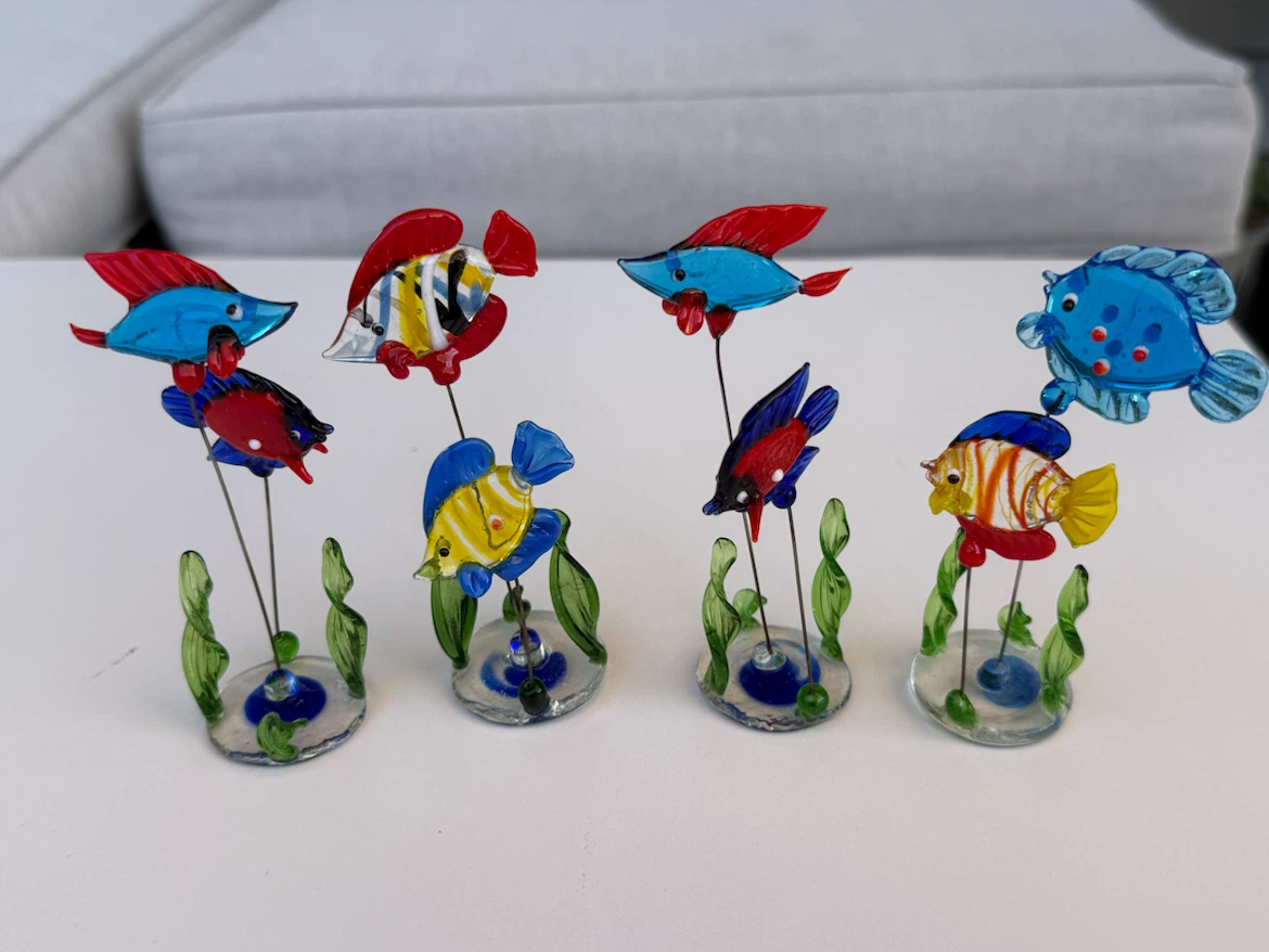 19 Hand Blown Glass Tropical Fish Figurines - photo 4