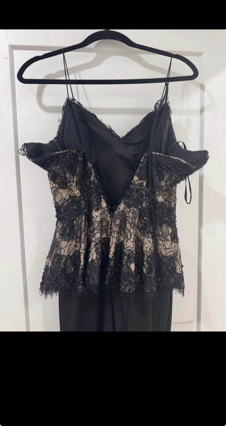 Black Lace Peplum Evening Dress - XL - photo 3