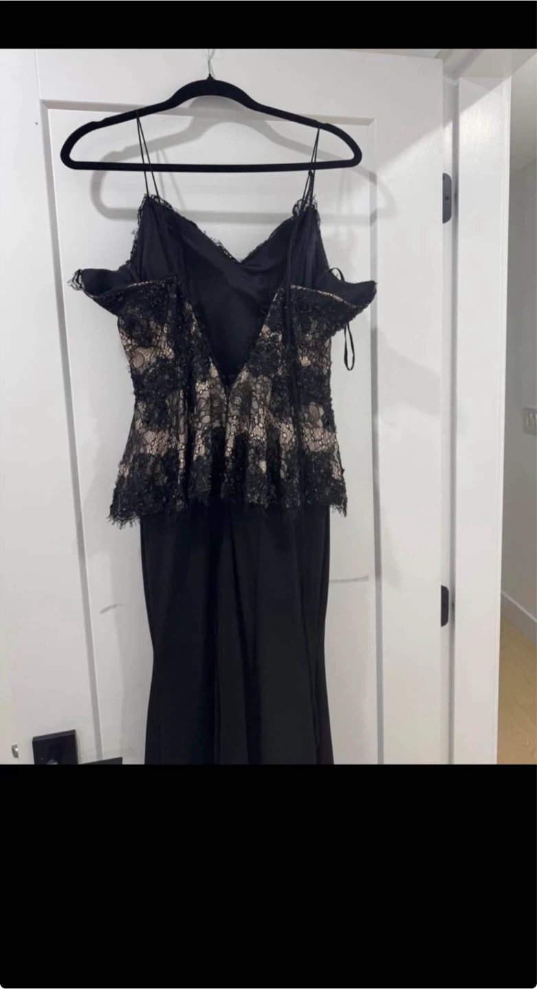 Black Lace Peplum Evening Dress - XL - photo 4