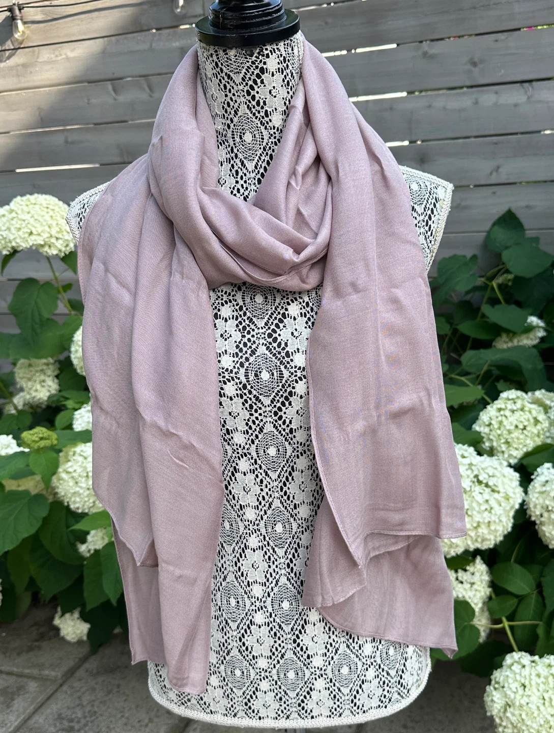 Pale Mauve Cotton Blend  Scarf - New - $10