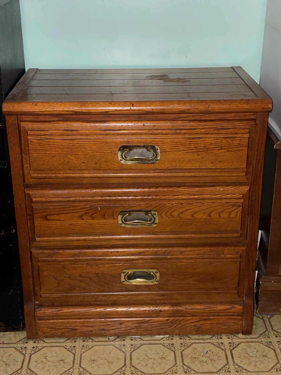 Vintage Wooden 3-Drawer Chest