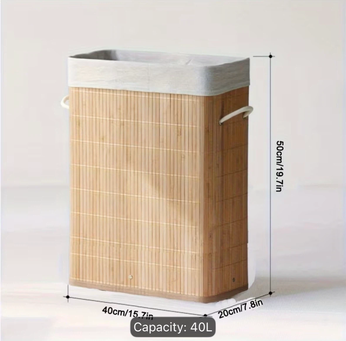 Bamboo Laundry Hamper with Liner - photo 4