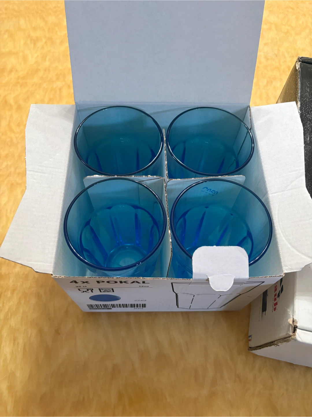 4x Blue Pokal Glasses