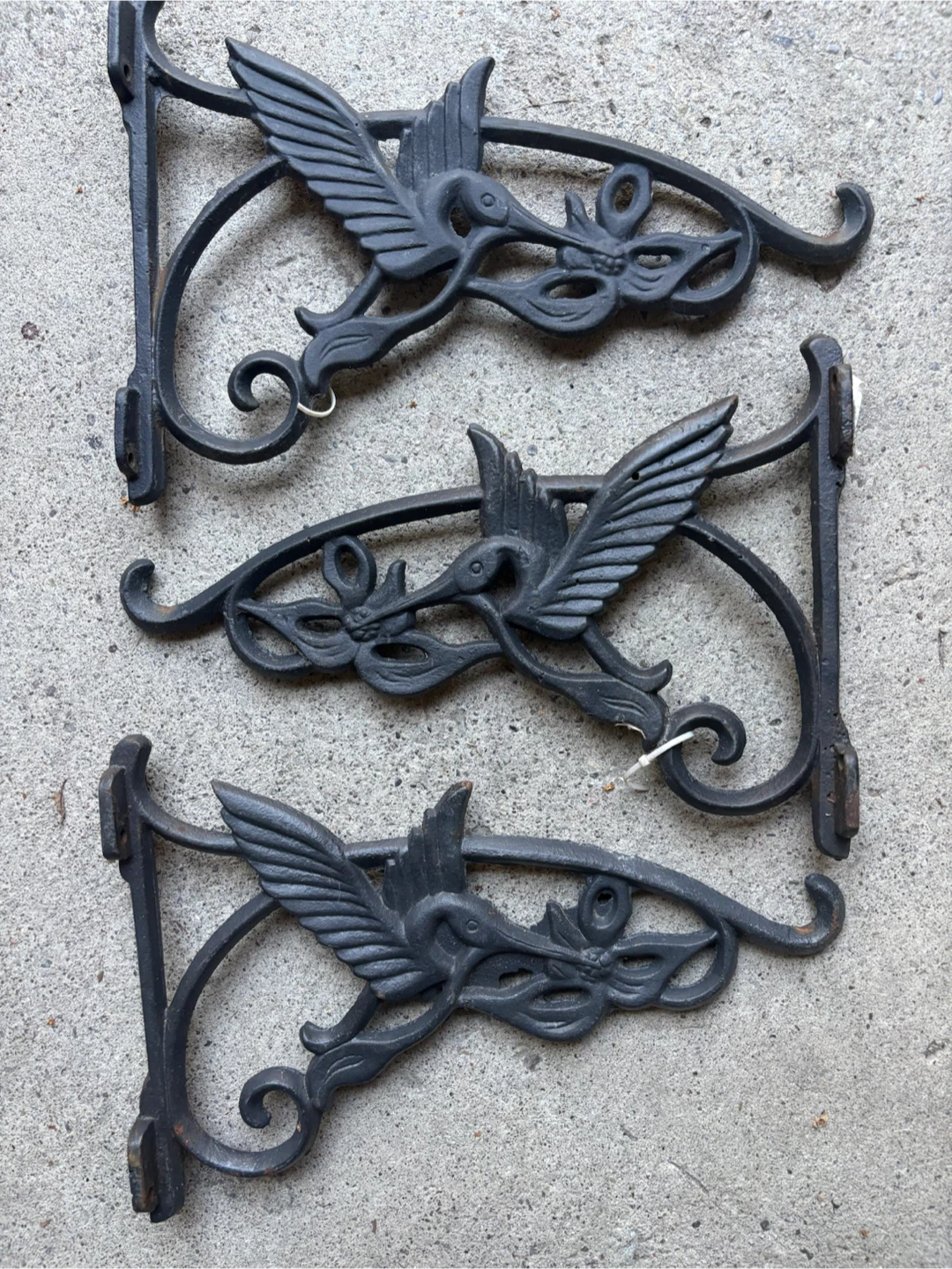 3x Cast Iron Humming Bird Plant Hangers (buy 2 get 1 free!)