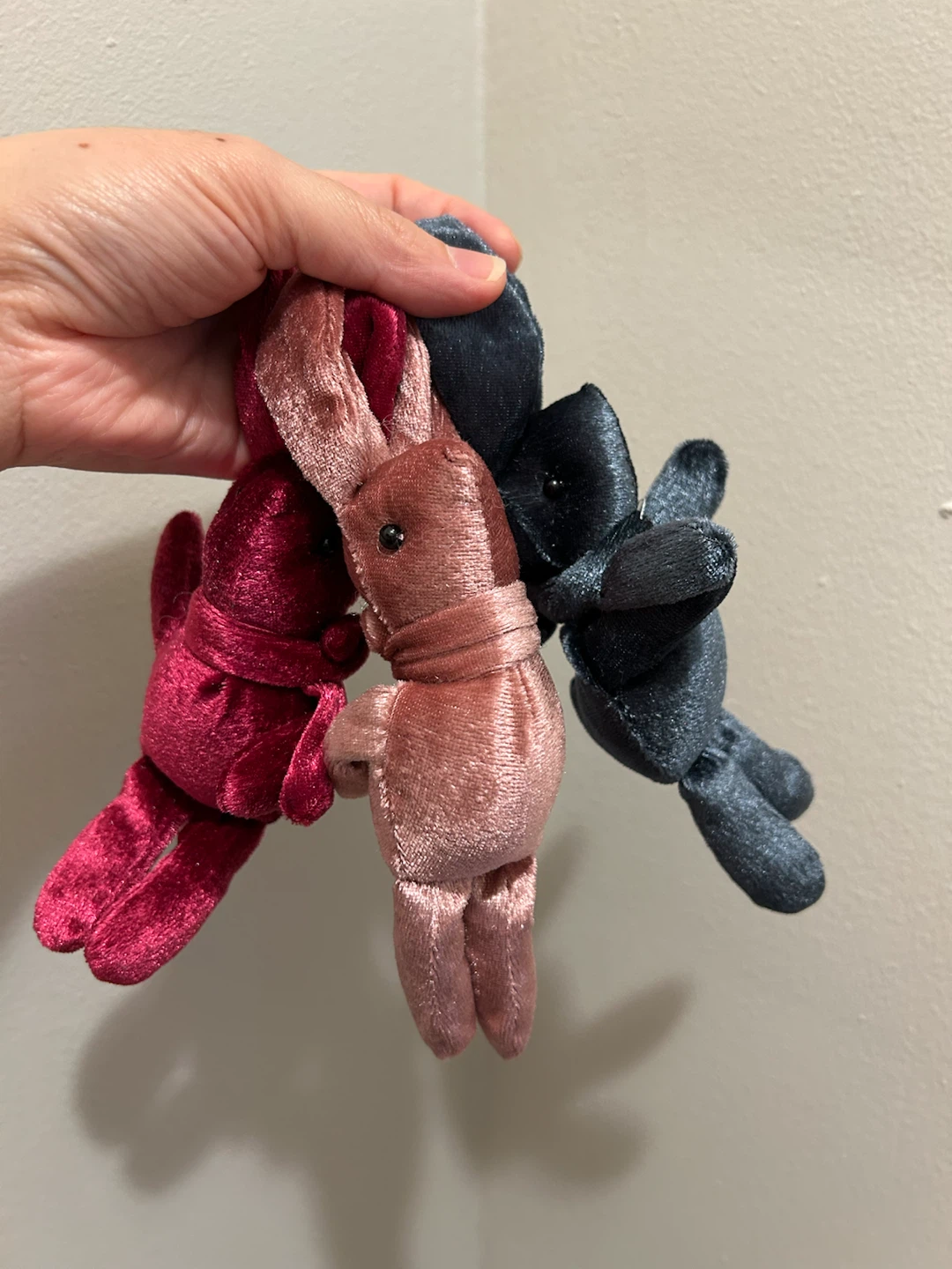 Velvet Bunny Ornaments (Set of 3)