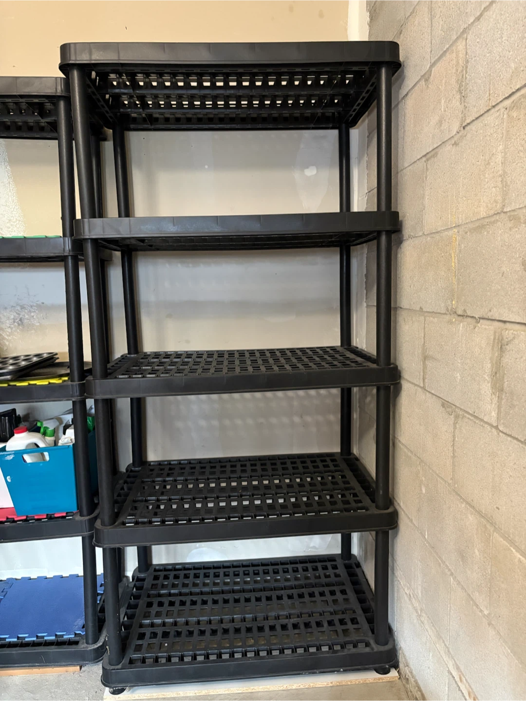 Black 5-Tier Plastic Shelving Unit Large Size