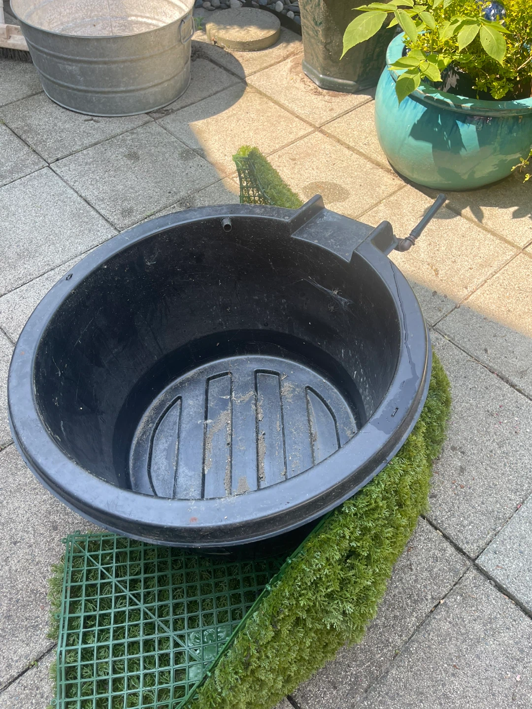 Large Black Plastic Planter Pot with Artificial Greenery - photo 5