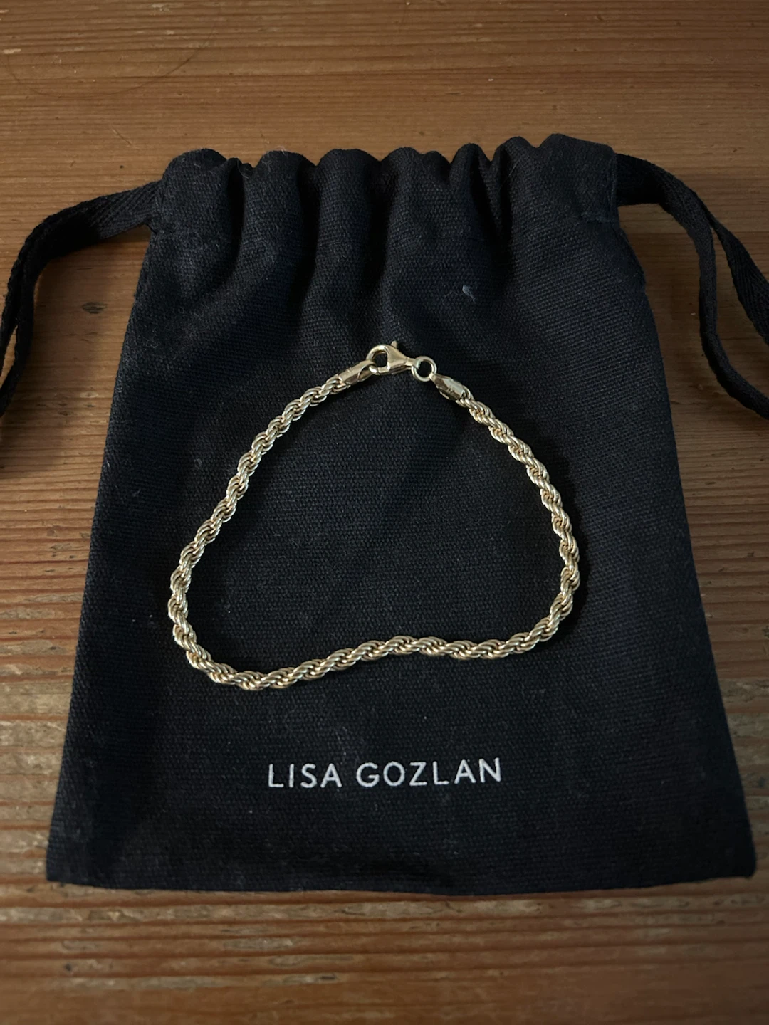 LISA GOZLAN Gold Rope Chain Bracelet- Gold Vermeil / 8"