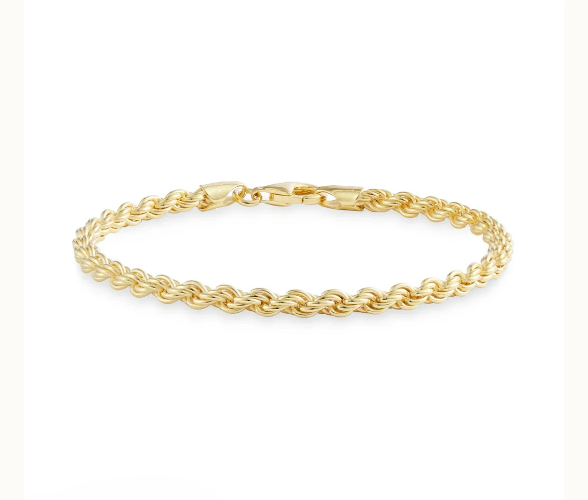 LISA GOZLAN Gold Rope Chain Bracelet- Gold Vermeil / 8" - photo 3