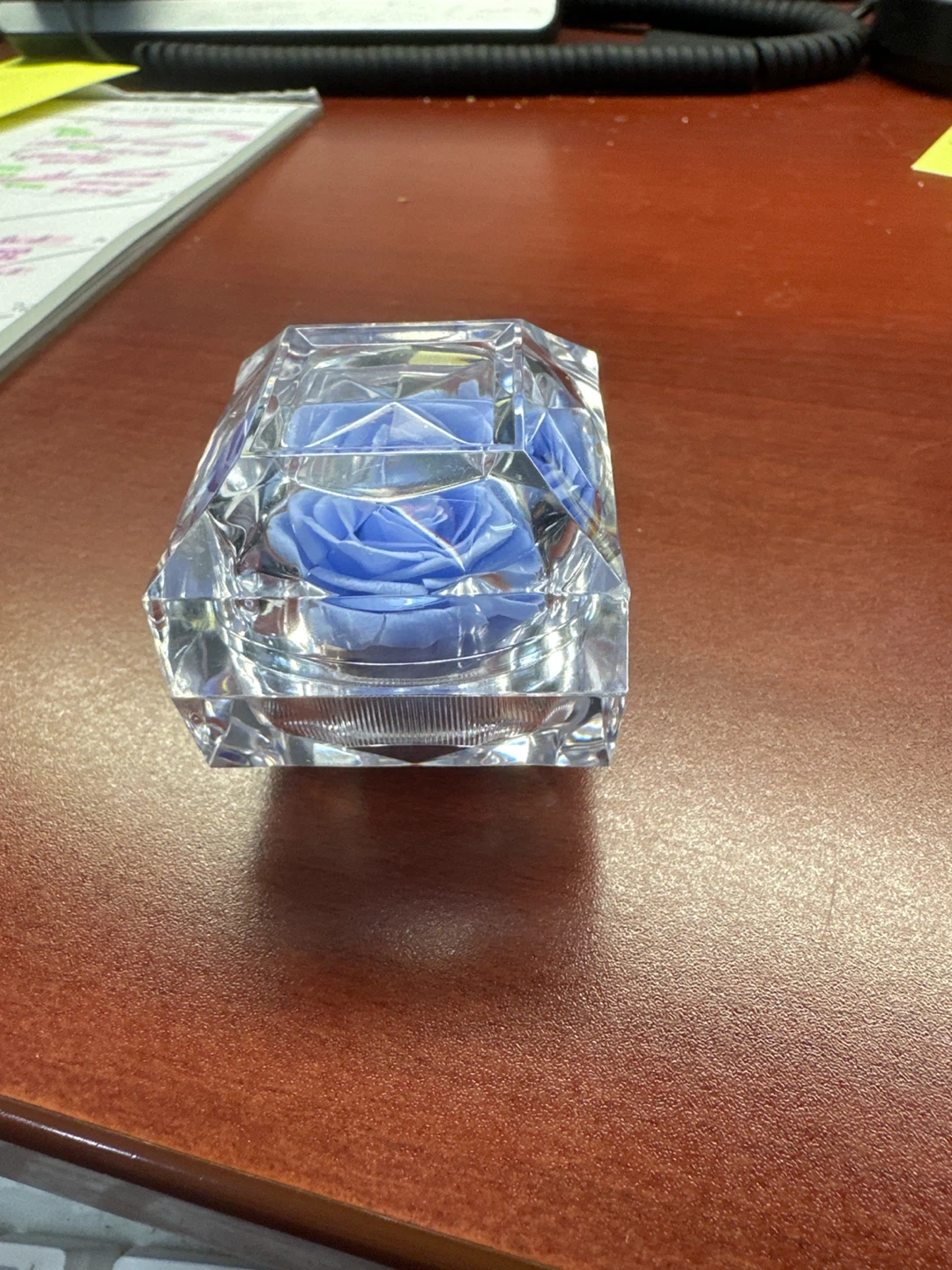 Preserved Blue Rose in Crystal Display - photo 3