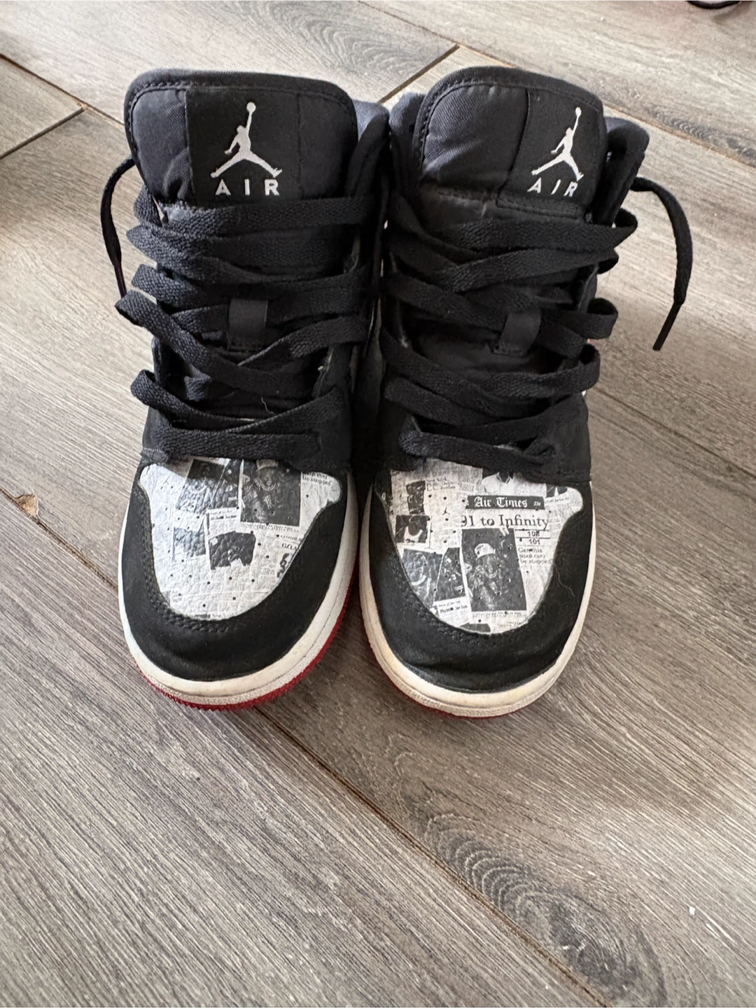 Air Jordan 1 Mid SE TD 'Newspaper Print' Shoes