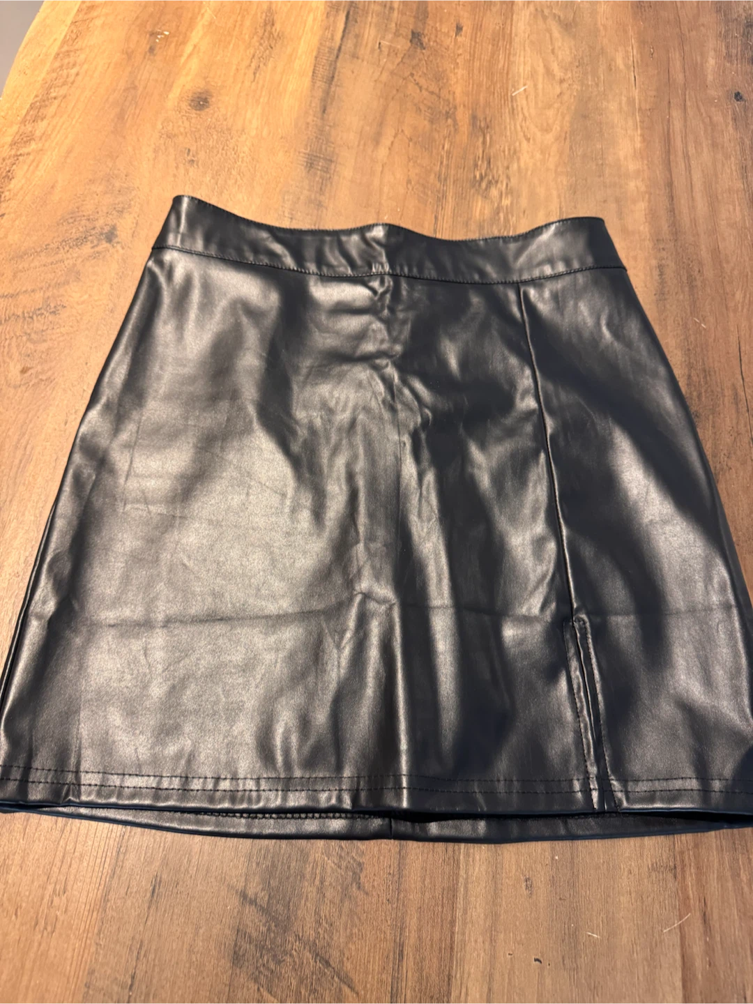 SHEIN Black Faux Leather Mini Skirt
