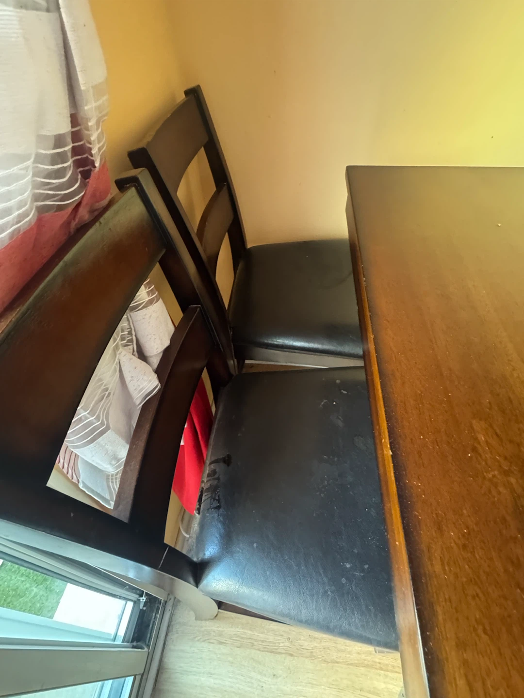 Dark Wood Dining Table and Chairs Set - photo 2